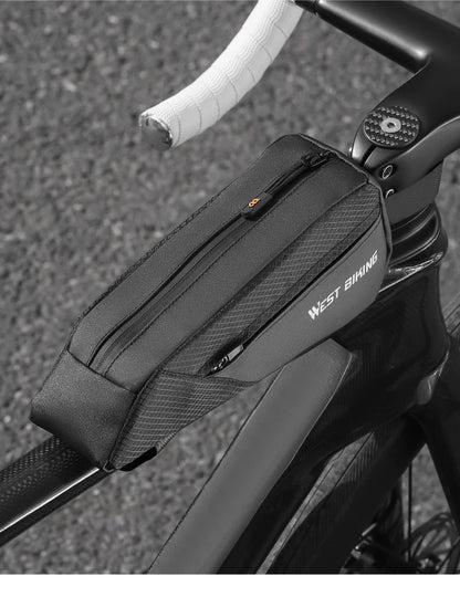 WEST BIKING Bicycle Top Tube Bag 1.2L Portable Bike Front Frame Bag 3D Stereo Cycling Tool Bag MTB Road Bike Accessories