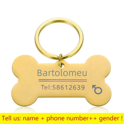 Personalized Engraved Cat Dog Pet ID Tag Dogs Anti-lost Collar Charm Engraving Pet Name Collar for Puppy Cats Collar Accessories