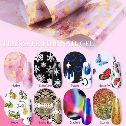 BORN PRETTY Transfer Foil Nail Gel Polish Semi-Permanant Varnish For Adhesive Sticker Nail Glue Soak Off UV LED Gel Nail Art Man