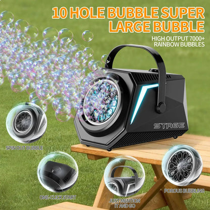 10 holes Bubble machine electric charging remote control squirt toy for outdoor garden party Create surprises bubble blower kids