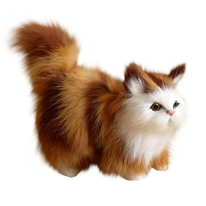 Cute Simulation Cat Plush Toys Soft Stuffed Kitten Model Fake Cat Realist Animals For Kids Girls Birthday Valentine's Day Gift
