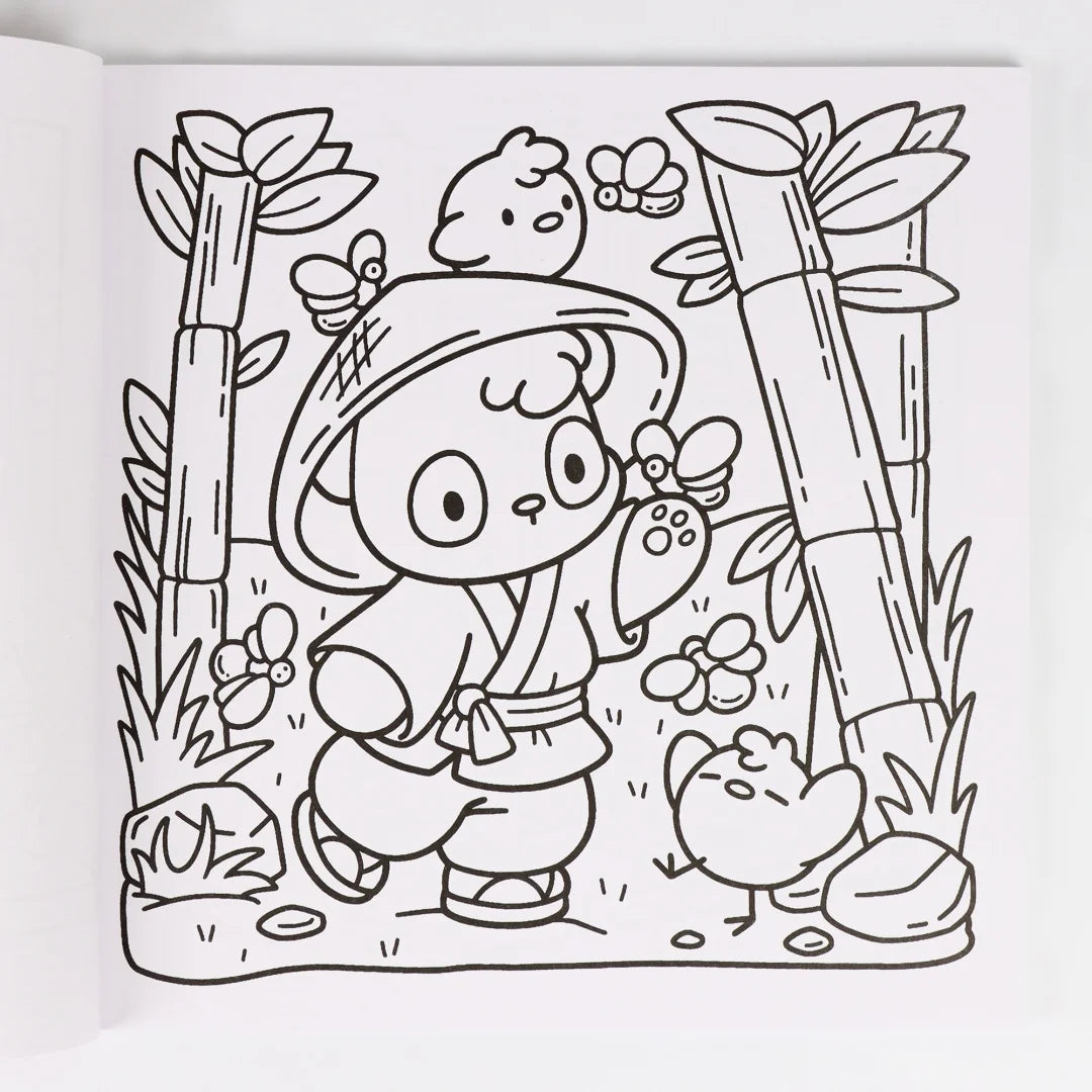 Cozy Japan: Cute Coloring Book for Adults and Teens with Charming Characters and Delightful Japanese Scenes for Relaxation