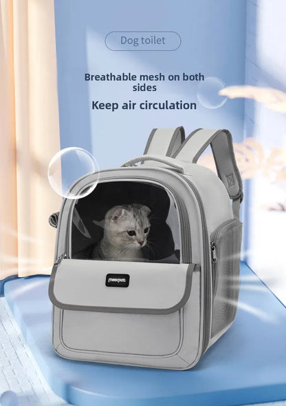 Large Capacity Breathable Mesh Portable Foldable Pet Carrier Backpack for Dog and Cat Outdoor Travel Camping Hiking Supplies