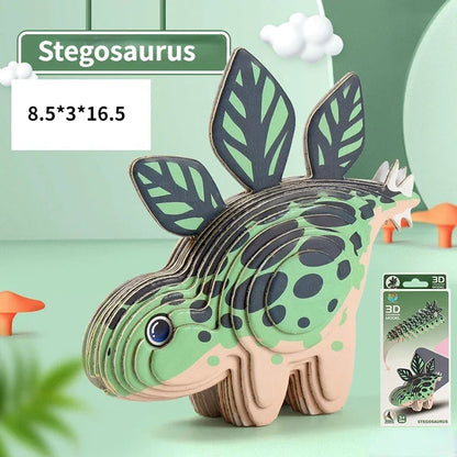 3D Jigsaw Puzzles for Kids Jurassic World Dinosaur Educational Toys Paper Animal Puzzle Cartoon Model Toys Children's Day Gift