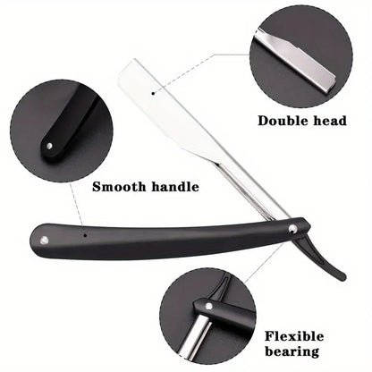 Manual Shaver for Men Barbershop Razor Stainless Steel Shank Is Easy To Use Safety Razor 1Pcs Shaving Razor with 10pcs Blades