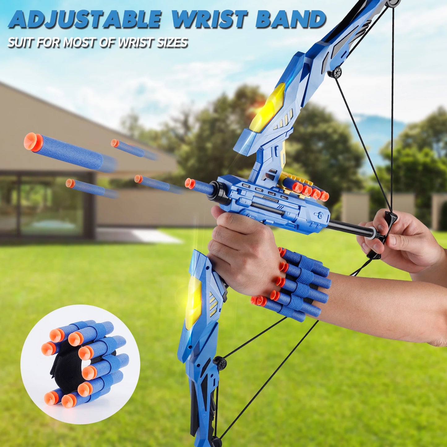 Kids Soft Dart Archery Set with LED Lights Indoor Outdoor Sports Gift for Boys And Girls. Halloween Christmas Thanksgiving