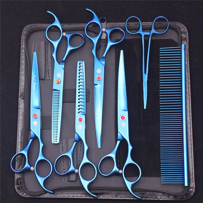 Pet Grooming Scissors Purple Dragon Japan Stainless Pink Curved Scissors For Dogs Dog Thinning Scissors Pet Chunker Shears Z3003