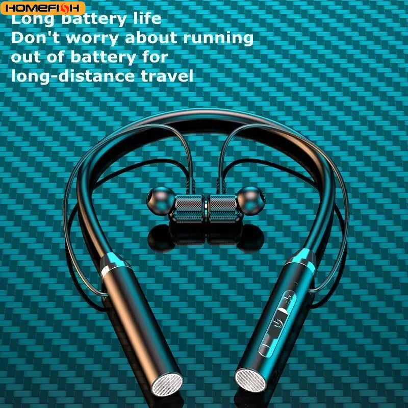 9D Bluetooth Earphones Wireless Headphones Magnetic Sport Neckband Neck-hanging TWS Earbuds Wireless Blutooth Headset with Mic
