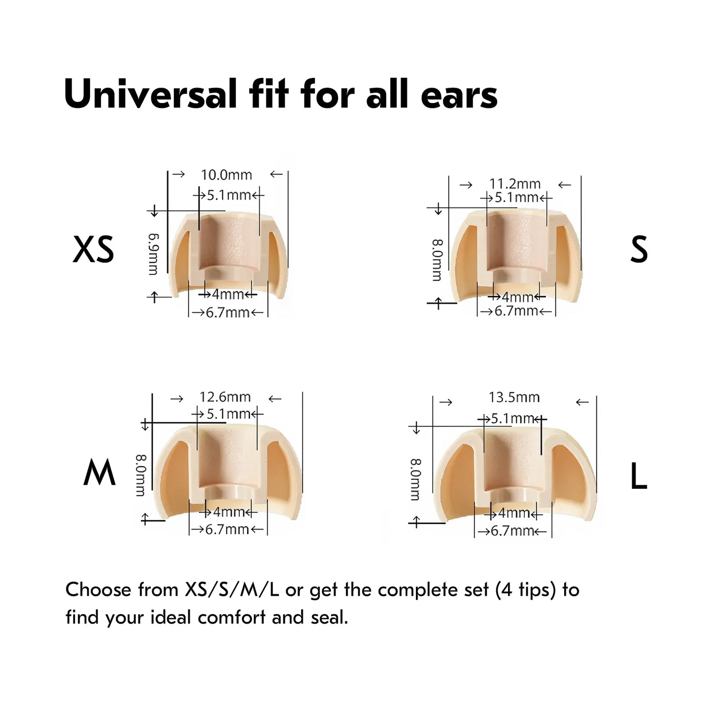 KBEAR 4540 Coffee Silicone Eartips Ergonomically Designed Earcap Optional XS/S/M/L Size and Combination Set Comfortable Earmuffs