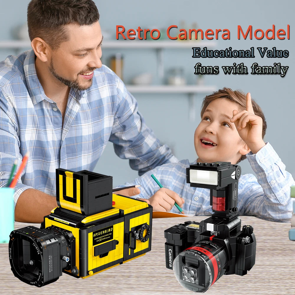 Classic Digital Camera Model Mini Brick Toys for Boys Adult Assembly Design Block Kits Classical Collection Projector Party Gift