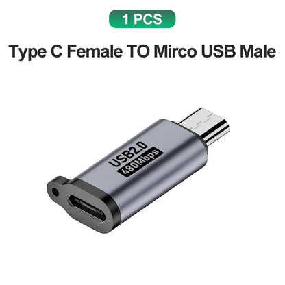 USB Type-C Adapter Type C To Micro USB Male To USB C female Converters For Xiaomi Samsung Charger Data Cable USBC USB C Adapter