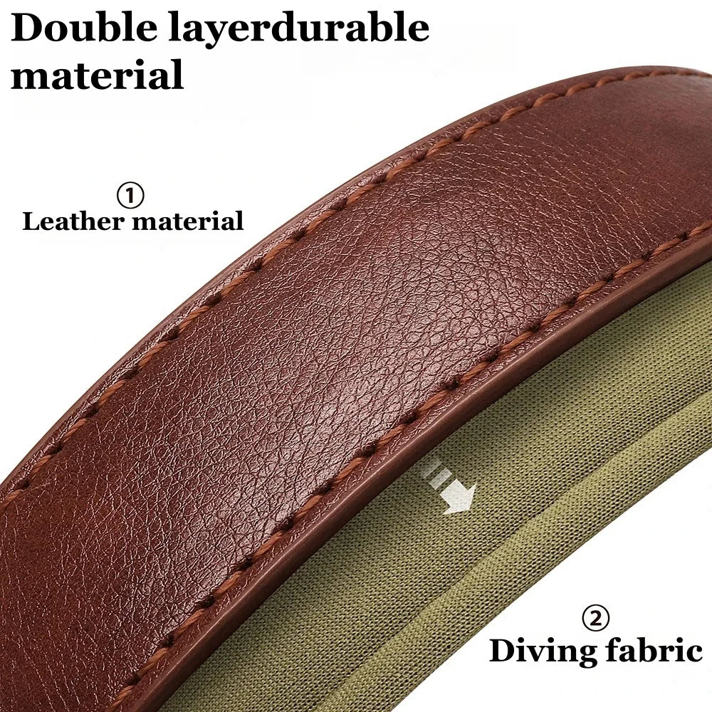 Customizable Leather Dog Collars Personalized Engraved Nameplate, Soft Padded Collar with Custom ID Tag, Adjustable for All Pet