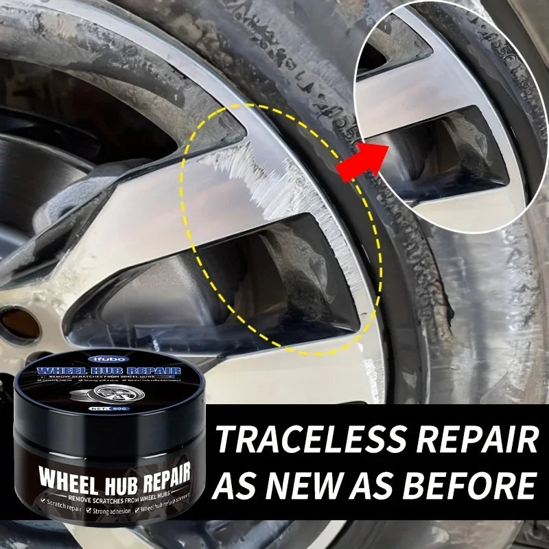 Universal Wheel Hub Repair Kit-Alloy Rim Scratch Remover,Oxidation Paste and Rust Inhibitor, Automotive Hub Care Polishing Paste