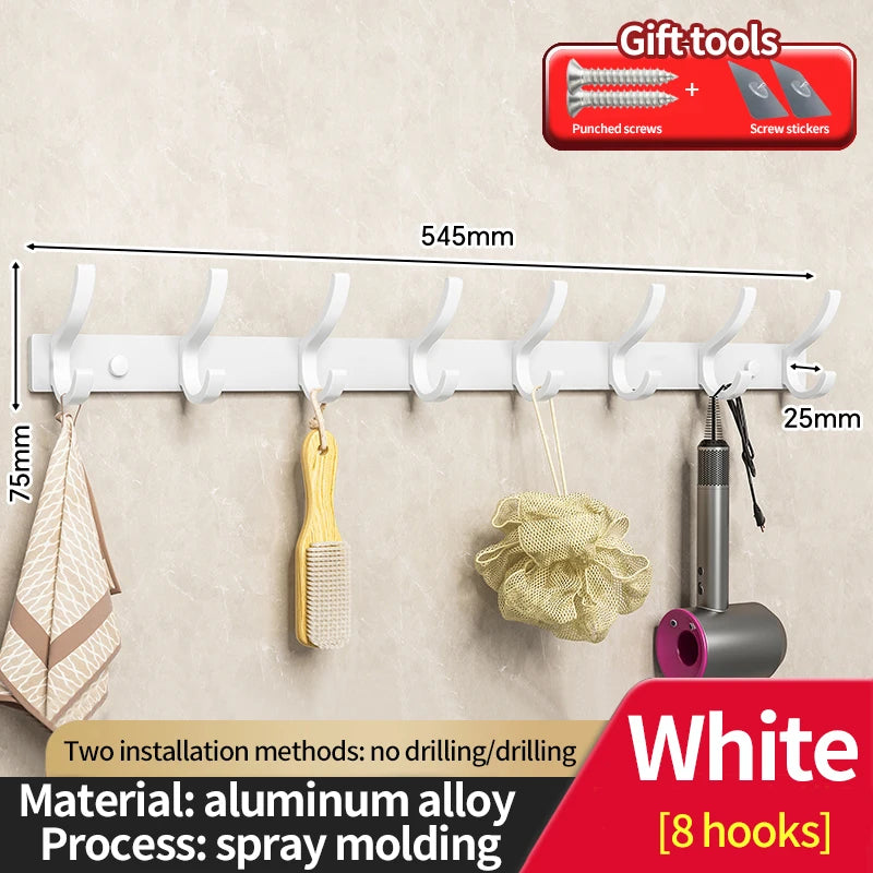 no drill Door Behind Hook Storage Wall Hanging Clothes Hanger Coat Hook Punch-free Bathroom Hanger Bedroom Organizer Storage Kit