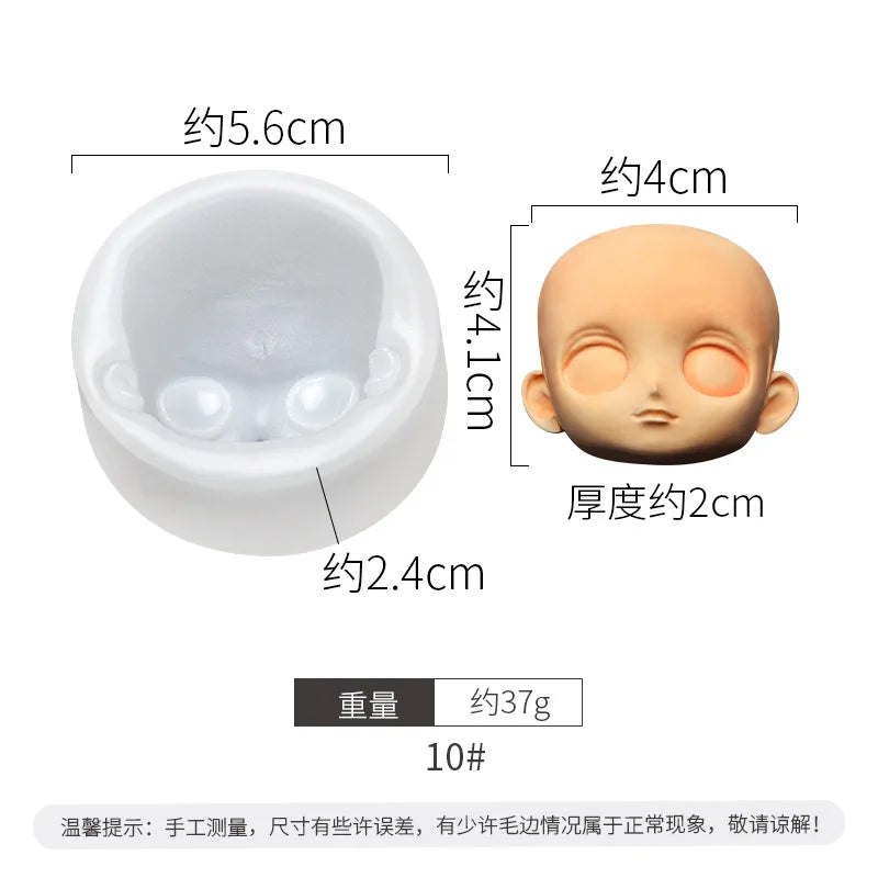 3D Baby Face Silicone Molds Human Facial Mould DIY Doll Modified Polymer Clay Fondant Cake Decor Action figure Handmade Mold