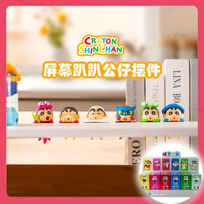 Official genuine Crayon Shin chan trendy toy mobile phone screen party doll car decoration figurine gift anime periphera