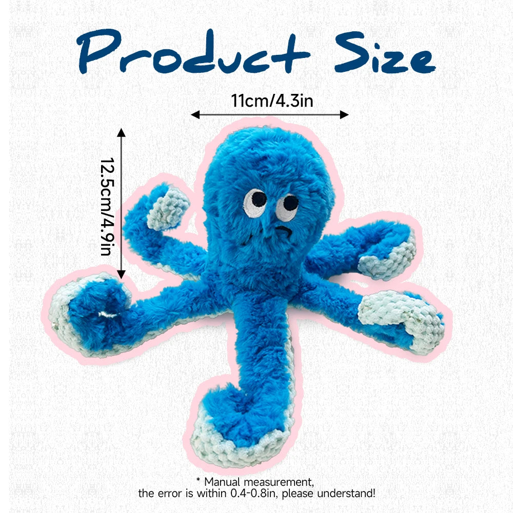 Octopus Pet Plush Toy Cat Dog Squeaker Squeaky Octopus Toy Bite Resistant Puppy Interactive Training Teeth Cleaning Chew Toys