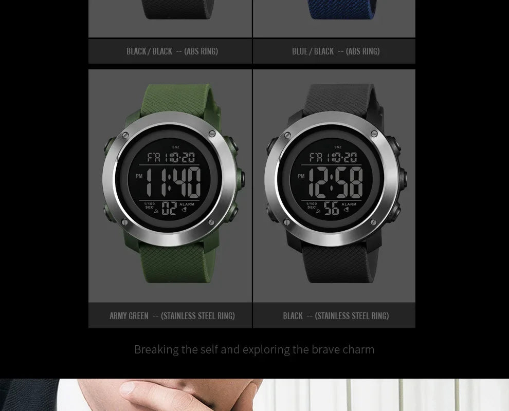 SKMEI 1426 Sports Waterproof Digital Watch for Men Stopwatch Electronic LED Display Mens Wristwatches Reloj Masculino Clock 1416