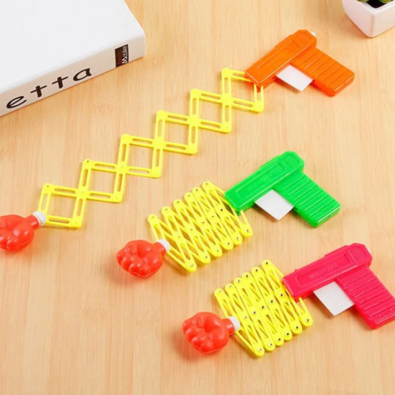 2PCS Retractable Fist Shooter Trick Toy Gun Funny Prank Toys Plastic Festival Gift for Fun Classic Elastic Telescopic Fist