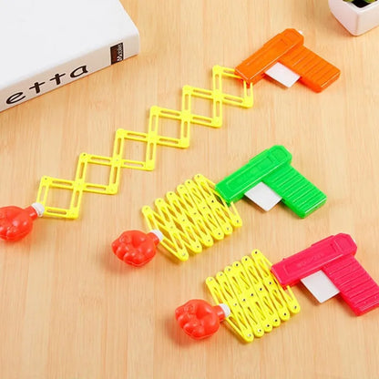 2PCS Retractable Fist Shooter Trick Toy Gun Funny Prank Toys Plastic Festival Gift for Fun Classic Elastic Telescopic Fist