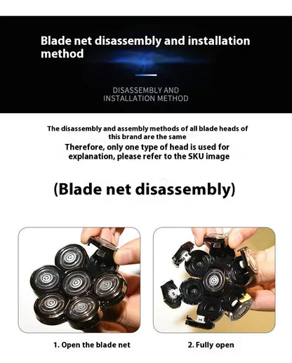 Mens 7 Blade Razor Replacement Shaving Heads Floating Washable Electric 7D Shavers Trimmers Kit Cutter Blades