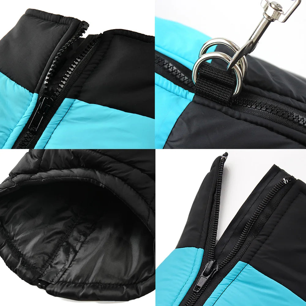Waterproof Pet Dog Coat Vest For Small Large Dogs Winter Warm Puppy Clothes with D-ring Kitten Costume Golden Retriever Jacket