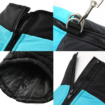 Waterproof Pet Dog Coat Vest For Small Large Dogs Winter Warm Puppy Clothes with D-ring Kitten Costume Golden Retriever Jacket