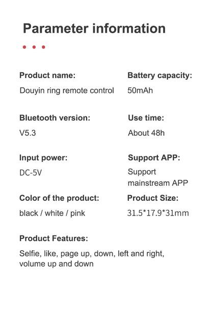 Wireless Bluetooth Mobile Selfie Lazy Artifac Tiktok Remote Control Ring Mobile Phone Bluetooth Controller t For Xiaomi Apple