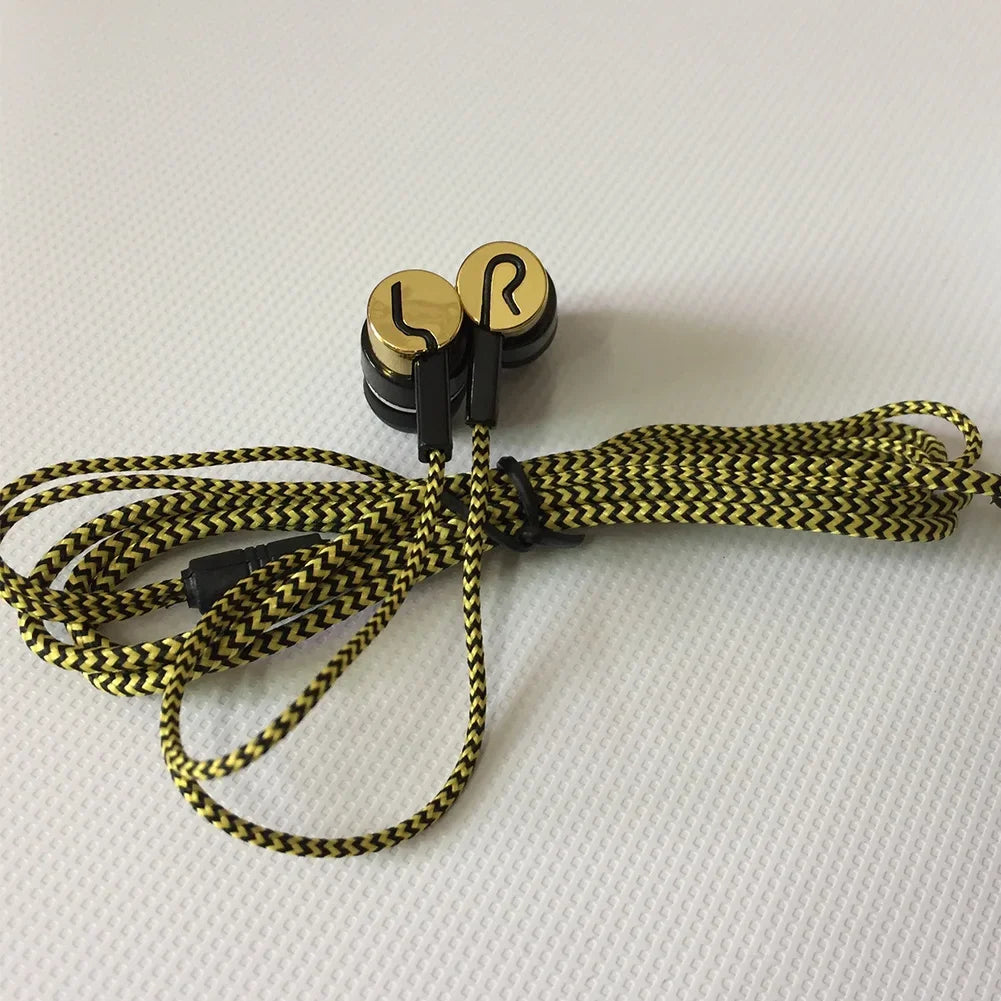 Universal Wired Earphone Noise Reduction In-Ear Stereo Earphones Noodles Style Sport Headset For Samsung Huawei Headphones