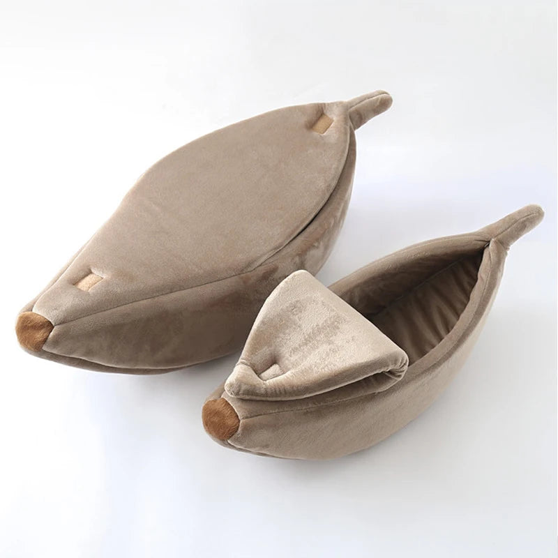 Winter Banana Cat Bed House Funny Cute Cozy Cat Mat Beds Warm Durable Portable Pet Basket Kennel Dog Cushion Cat Supplies winter