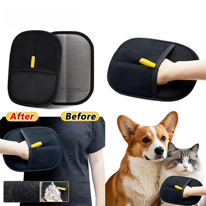 Pet Hair Removal Tool Reusable Static Removal Gloves, Double-Sided Grooming Gloves for Pets, Removes Pet Fur Hair for Carpets