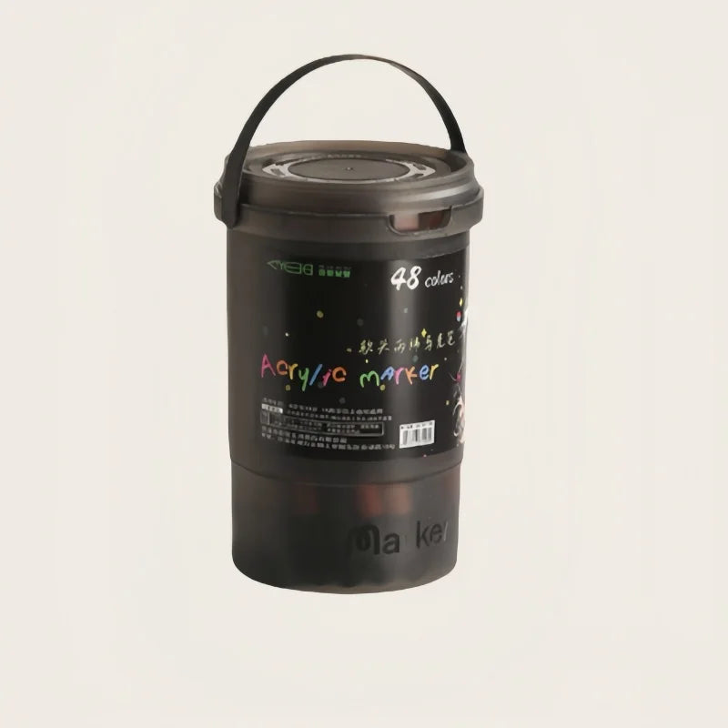 24/36/48/60/80/120 Bucket-cap Soft-Head Acrylic Marker Pen - Specially Designed for Students in Art Class, with Strong Coverage.