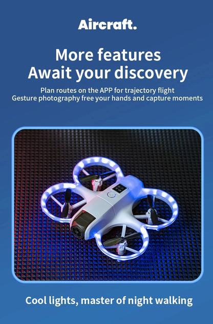 New Hot Mini Drone WIFI FPV Hover Professional 4K Camera Pocket Coloful Lights Dron Rc Plane Foldable Quadcopter RC Toys Gifts