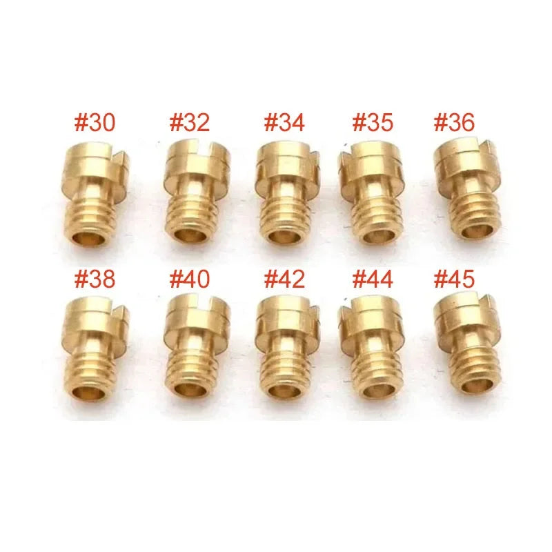 10pcs Carburetor Main Jets M4 for GY6 50cc 139QMB Motorcycle Scooter Mikuni Keihin Carburetor PZ19 Size from 30 to 145