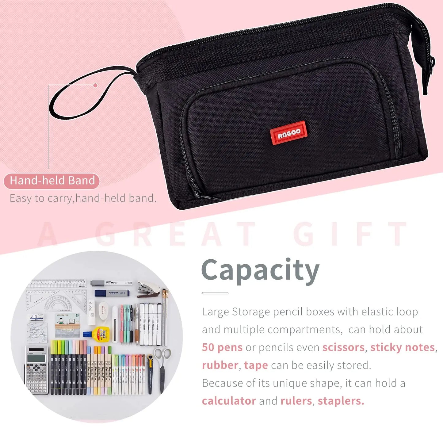 Large Capacity Pencil Case Cute Student Pencil Cases Big Pen Bag Case Storage Box Boy Girl Kid Office School Stationery Supplies
