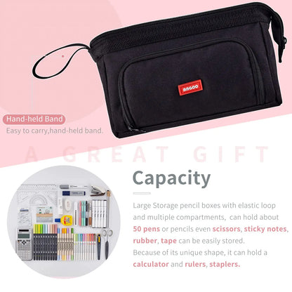 Large Capacity Pencil Case Cute Student Pencil Cases Big Pen Bag Case Storage Box Boy Girl Kid Office School Stationery Supplies