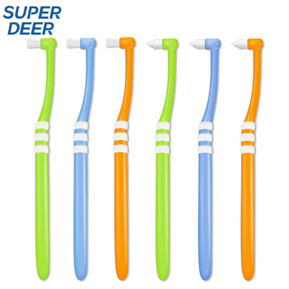 Super Deer 1PC Dental Orthodontic Toothbrush With Pointed Flat Head Professional Cleaning Brush Between Teeth Oral Hygiene Tool