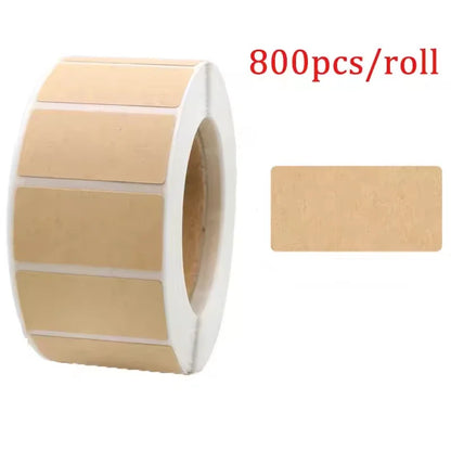 260-800pcs Kraft Paper Stickers Rolls of Self-adhesive Stickers Can be Handwritten Classification Packaging Note