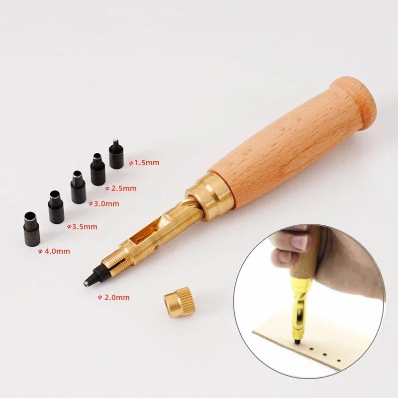 Automatic Belts Punch Replaceable Mute Rotary Punching Punchers Leather Punch Watch Craft Tool Hole Punch Screw Drill Tip Die