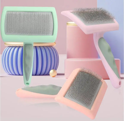 Dog Brush Stainless Steel Dogs Combs Massage Dog Grooming Brush Pet Hair Remover Cleaning Tools Soft Handle Cat Comb Brush Cat