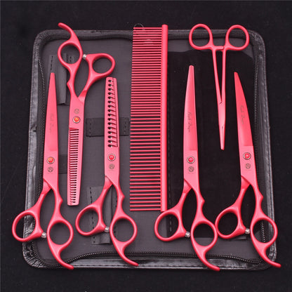 Pet Grooming Scissors Purple Dragon Japan Stainless Pink Curved Scissors For Dogs Dog Thinning Scissors Pet Chunker Shears Z3003