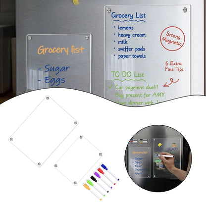 Clear Acrylic Magnetic Calendar Fridge Calendar Message Board Monthly Weekly Calendar Reusable Magnetic Dry Erase Board For Home