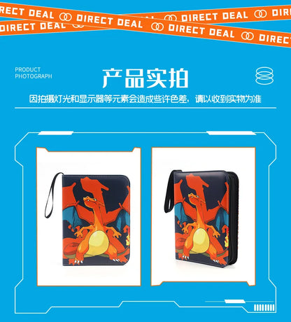 Pokemon Card Anime Photo Album Collect Album Loose Leaf Pu Zipper Game King Fans Pikachu Card Pack Toys Figure Card Storage Bag