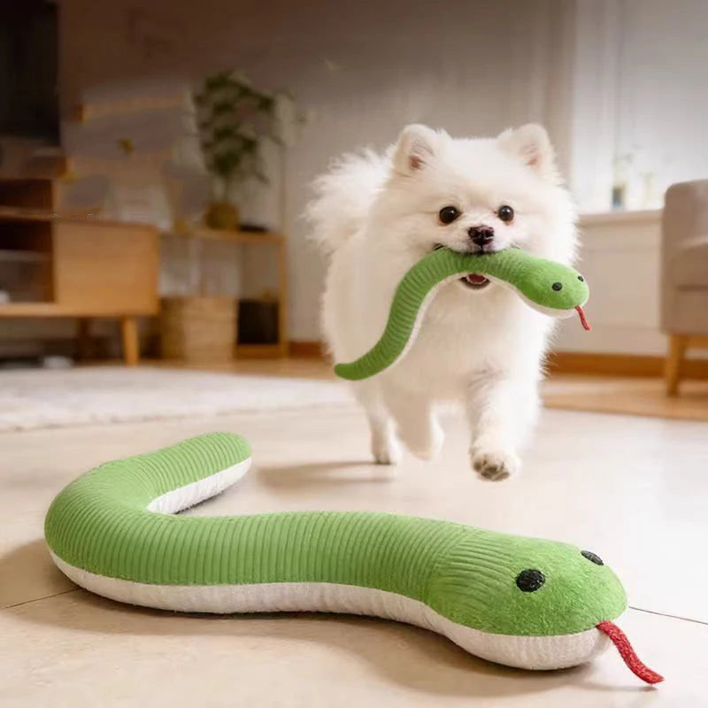 16.5 Inches Dog Toy Snake Interactive Toy Kitten Kick Toy Interactive Pet Toy for Indoor Cats Pet Supplies