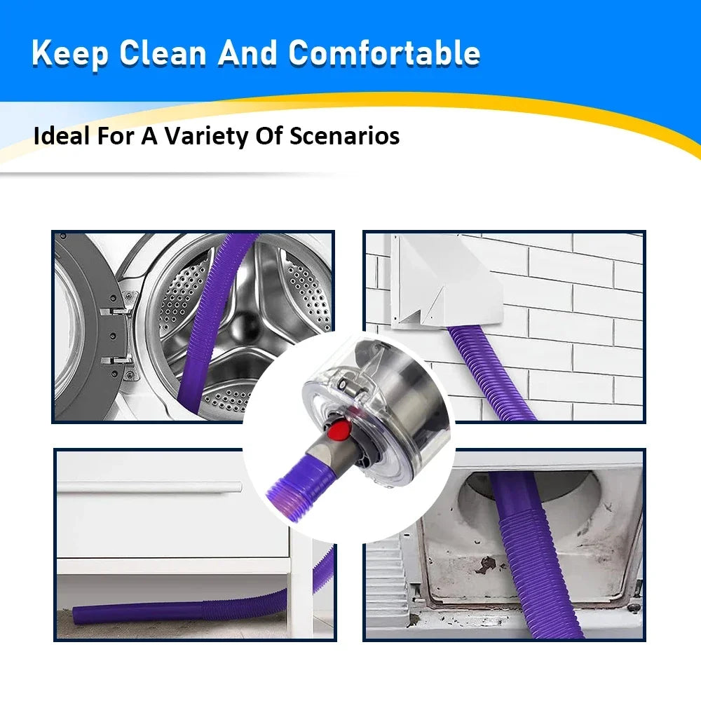 Dryer Vent Cleaner Hose for V7 V8 V10 V11 V12 V15 Vacuum Cleaner Accessory Hose Attachment Lint Remover Flexible Hose Set