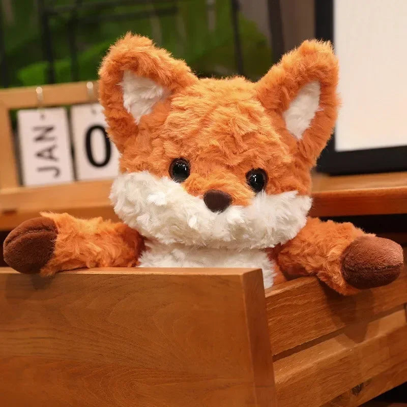 Cute Fluffy Fox Plush Toy Soft Cartoon Orange Foxes Stuffed Doll Baby Appease Children toys