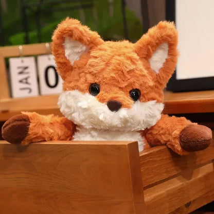 Cute Fluffy Fox Plush Toy Soft Cartoon Orange Foxes Stuffed Doll Baby Appease Children toys