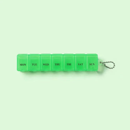 Mini Portable Transparent Medicine Box Waterproof Week-long Day-of-the-week Divider Small Pill Organizer Rectangle