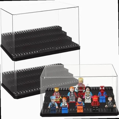1pc 3-Tier Universal Minifigure Storage Box, Acrylic Collection Display Case, Dustproof Minifigure Organizer Compatible