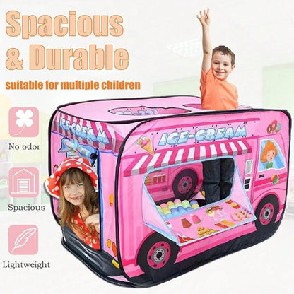 Foldable Kids Indoor Outdoor Tent Game House Car Shaped House Hiding House with Opening Shooting Game for Kids Boys Girls Girft
